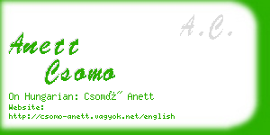 anett csomo business card